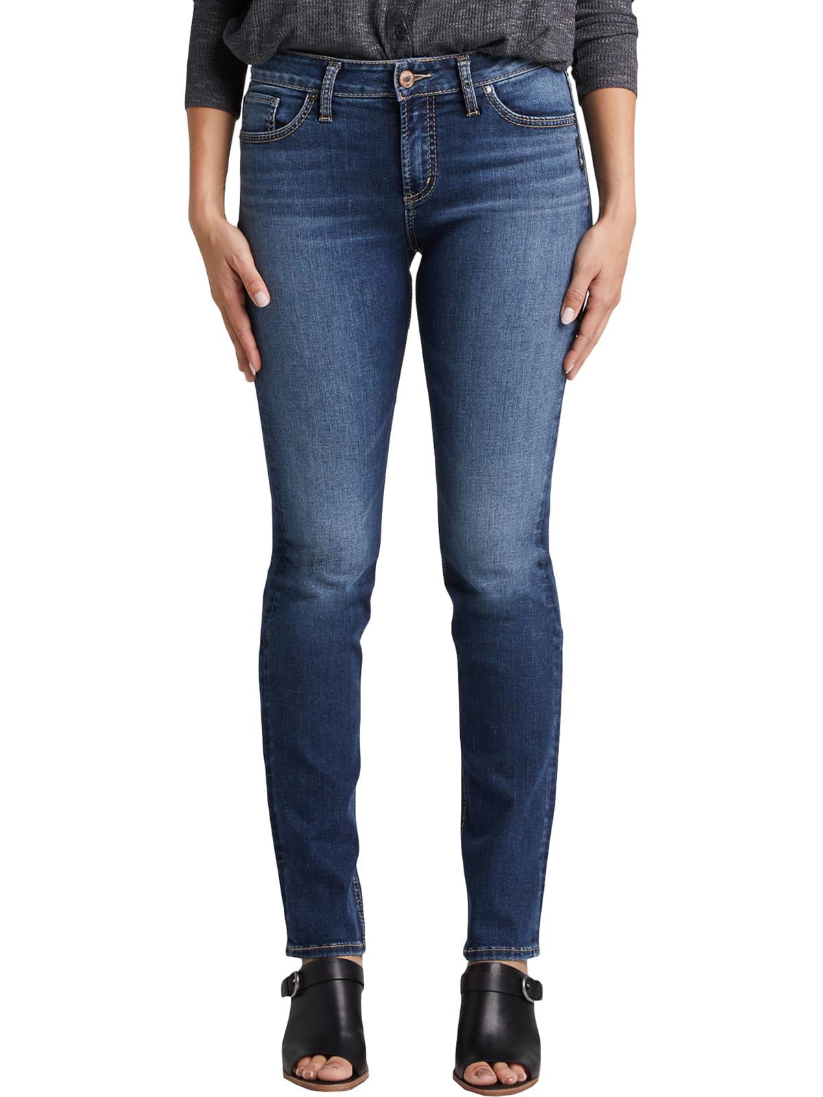 Silver Jeans Co. Womens Avery Denim High Rise Straight Leg Jeans