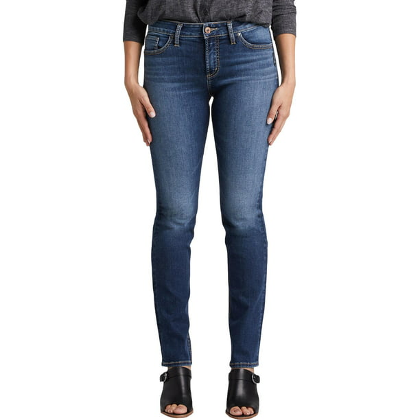 Silver Jeans Co. Womens Avery Denim High Rise Straight Leg Jeans