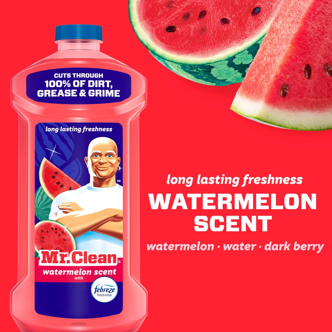 (4 pack) Mr. Clean All Purpose Cleaner, Cleaning Liquid, Watermelon, 41 fl oz