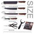 thumbnail image 3 of 6pcs Professional Black Chef Knife Set, Stainless Steel Kitchen Knife Set, Forged Kitchen Knife with High Carbon Stainless Steel, Premium Wood Grain Design Handle Cutlery Ergonomic, 3 of 10