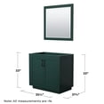 thumbnail image 4 of Wyndham Collection Miranda 36" Wood Single Bathroom Vanity in Green/Black Trim, 4 of 5