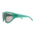 thumbnail image 3 of XXL Oversized Trendy Modified Curved Wrap Around Sport Plastic Sunglasses Green - Brown, 3 of 4