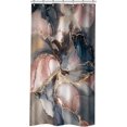 thumbnail image 6 of Navy Blue Small Stall Marble Purple Shower Curtain for Bathroom Decor 36Wx72H Narrow Abstract Pink Modern Marble Half Rv Ombre Art Printed Fabric Polyester Waterproof 7 Pack Plastic Hooks, 6 of 6