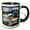 Black/White, variant on 3drose, Mount Rainier Montage - Mount Rainier National Park, 11oz Two-tone Green Mug