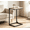 Greige + Black, variant on Shaped End Table, Side Table for Sofa, Couch Table with Metal Frame, Small TV Tray Table for Living Room, Bedroom, Rustic Brown and Black