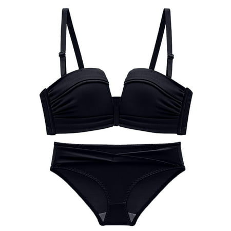 

LYCAQL Lingerie for Women Women s Bra Gathered Breathable Comfortable Skin Friendly Soft Underwear Bra Sports Bras Pack (Black 38)