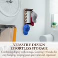 thumbnail image 3 of MyGift Rustic Burnt Solid Wood Wall Mounted Baseball Cap Collection Holder Display Rack, Wooden Hat Organizer Shelf with 10 Hooks for Hanging Ball Caps, 3 of 7