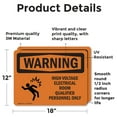 thumbnail image 2 of (2 Pack) High Voltage Electrical Room With Symbol OSHA Warning Sign, 2 of 7