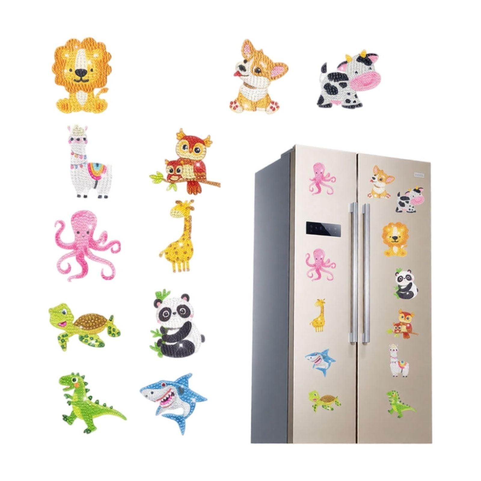 Animal Diamond Painting Stickers Diy Gem Art Sticker Set Sparkling Craft Decals Colorful Decorative Activity For Journals Crafts Cards Scrapbooks Gifts And Home Decoration Projects