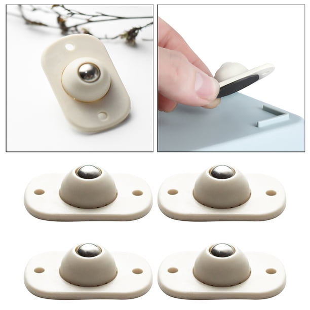 Ruedas autoadhesivas de 4 piezas de plástico para cajas de almacenamiento debajo de - Stainless Steel Ball Bola de acero inoxidable yotijar Rueda de polea de caja de almacenamiento
