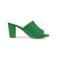 thumbnail image 3 of BLISSFUL STEP Women's Slip on Block Heel Slide Sandals Green (Size 8.5), 3 of 6