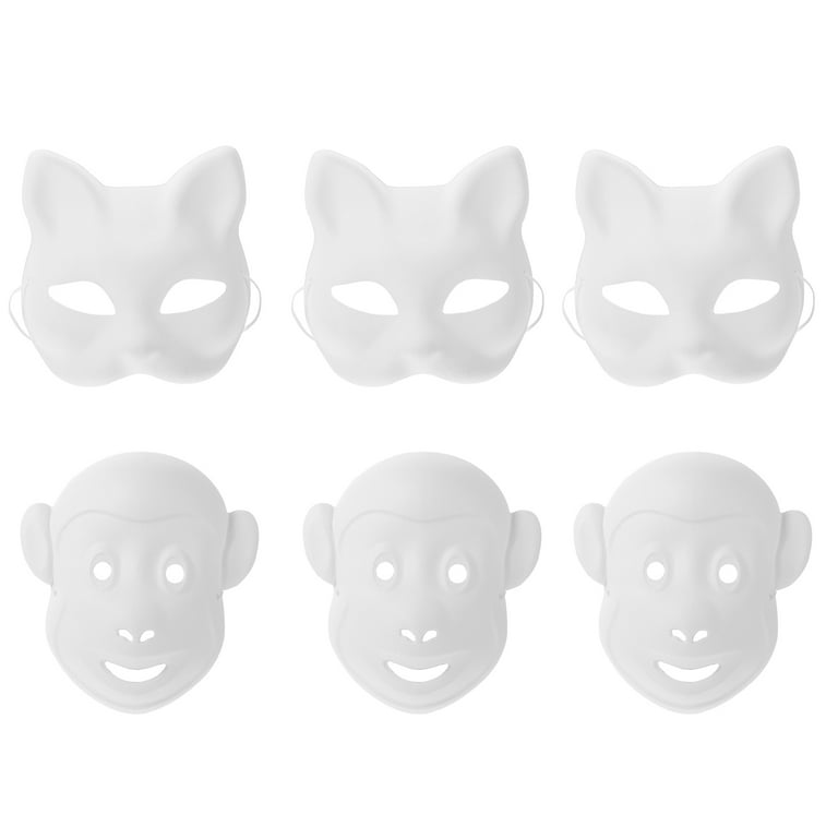 Masks Cat Masquerade Diy Mask White Blank Cosplay Face Halloween