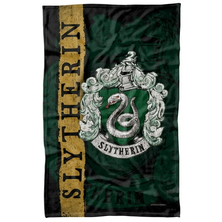 Harry Potter Blanket, 36"x58" Harry Potter House Crest Slytherin Fleece Blanket