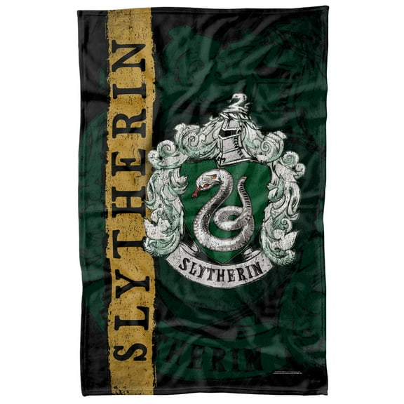 Harry Potter Blanket, 36"x58" Harry Potter House Crest Slytherin Fleece Blanket