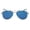 Silver Rim, variant on Aviator Metal Frame Flat Blue Lens Mirrored Sunglasses - Silver Rim