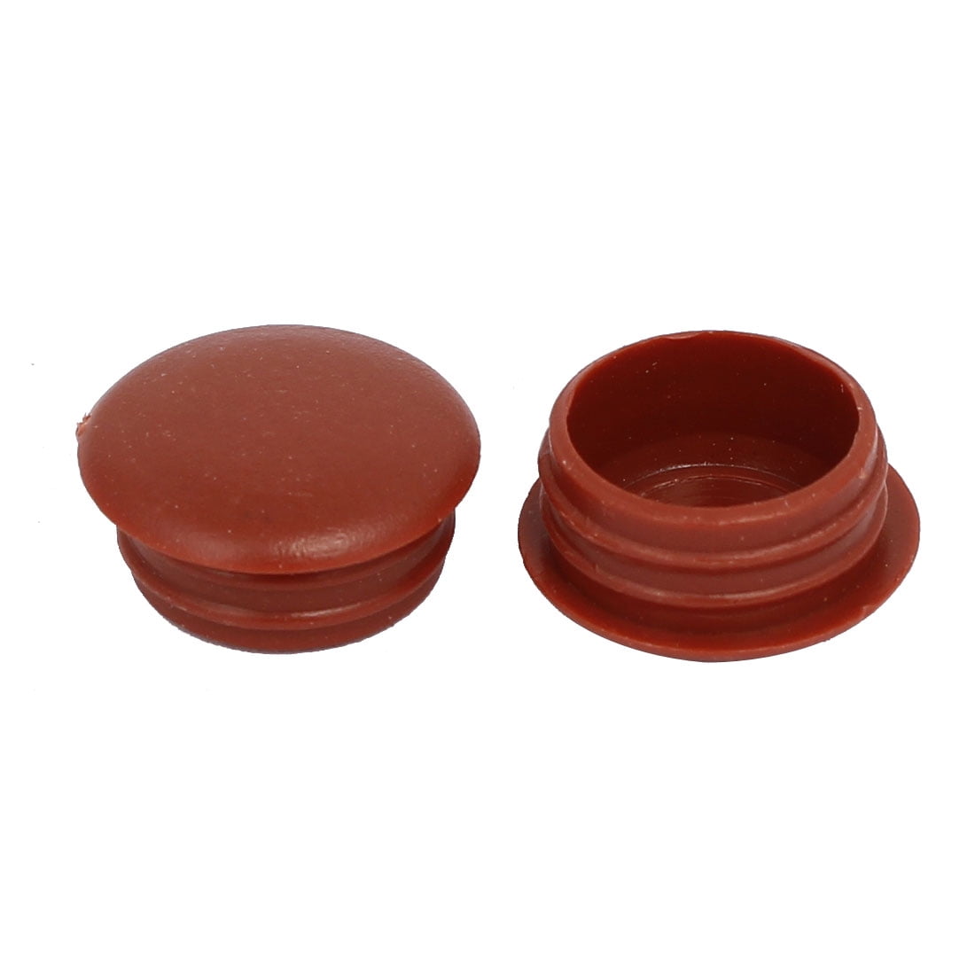 15mm Dia Plastic Round Flush Mounted Tube Insert Hole Covers Brown