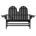 thumbnail image 3 of WestinTrends St. Augustine Outdoor Patio 49" HDPE Adirondack Garden Bench, Black, 3 of 16