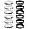 thumbnail image 4 of WEUVEB festival wristbands Checkered Pattern Silicone 12pcs, 4 of 8