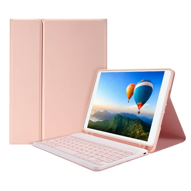 Estuche para teclado Irfora Funda de teclado BT desmontable con ranura elástica para lápiz compatible con iPad Pro 10.5 / Air3 10.5 2019 / iPad 10.2 2020 Rosa Irfora Estuche para teclado