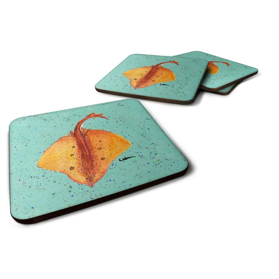 Carolines Treasures 8532FC Stingray Foam Coaster Set of 4 3 1/2 x 3 1/2 multicolor
