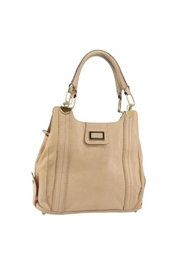 Pre-Owned Chloe Vintage Leather Beige Leather Tote Bag Bag