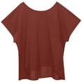thumbnail image 3 of Batwing Sleeve Tops for Women Summer Casual Cotton Linen Lightweight Short Sleeve Crewneck Oversized T Shirts, 3 of 7