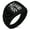 Black, variant on Stainless Steel Ishida Samurai Crest Chevron Pattern Biker Style Polished Ring
