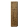 thumbnail image 6 of Pouseayar Tall Wardrobe Closet with 2 Doors,2 Drawers,5 Storage Space for Hanging Clothes, Wardrobe Storage Cabinet Bedrooms, Walnut, 6 of 8