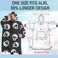 thumbnail image 4 of Oversized Wearable Blanket Hoodie,Gray Halloween Skulls Sherpa Blanket Hoodie with Super Pockets,Super Warm Fuzzy Pullover for Women & Men, 4 of 6