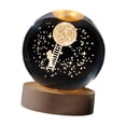 thumbnail image 1 of Lámpara de noche con bola de cristal 3D, luz de noche, base de madera, decorativa Luna, 1 of 9
