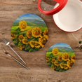 thumbnail image 2 of SKYSONIC Sunflowers Village Pot Holders Trivets, 2 Pcs Heat Resistant Trivets,Oil Painting Cotton Thread Weave Mats for Hot Pads Pans Pot Bowl Teapot for Kitchen Decor, 2 of 7