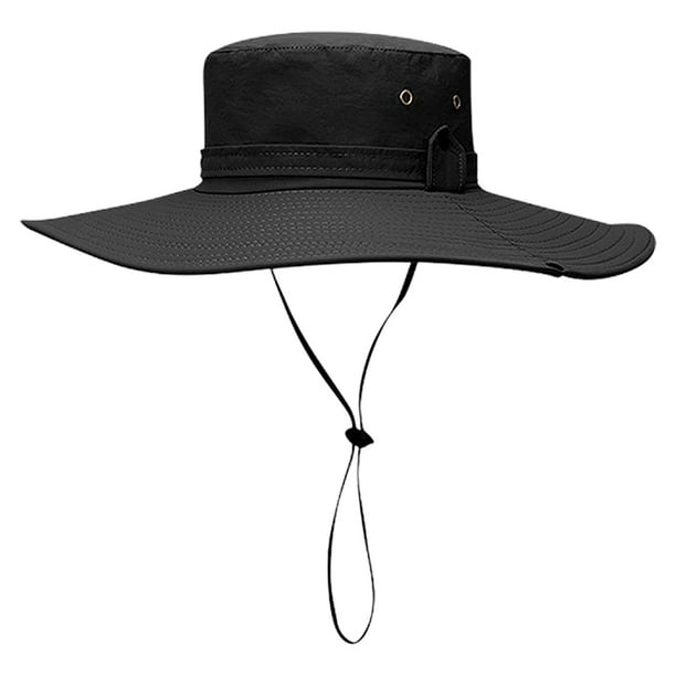 Sombrero para el sol, sombrero de pescador de ala ancha con protección UV, plegable con correa para la barbilla