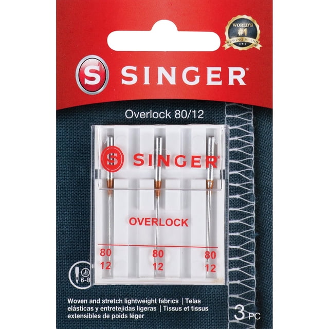 Agujas para remalladora SINGER tamaño 80/12, paquete de 5