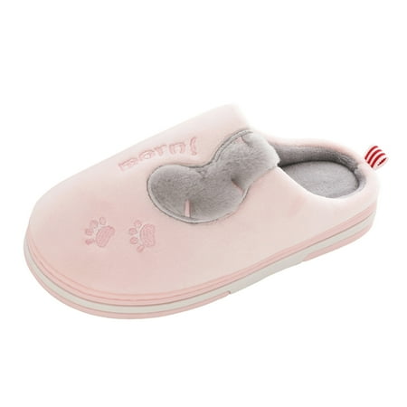 

adviicd Slingback Slippers for Women Couples Women Slip On Furry Plush Flat Home Winter Round Toe Keep Warm Cartoon