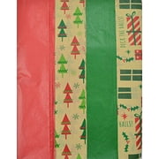 Christmas Kraft Tissue Paper Printed and Solid- 100 Sheets