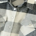 thumbnail image 4 of CNKOO Veste à Carreaux pour Femmes, Surdimensionnée, Manches Longues, Manteau à Revers, 4 of 6