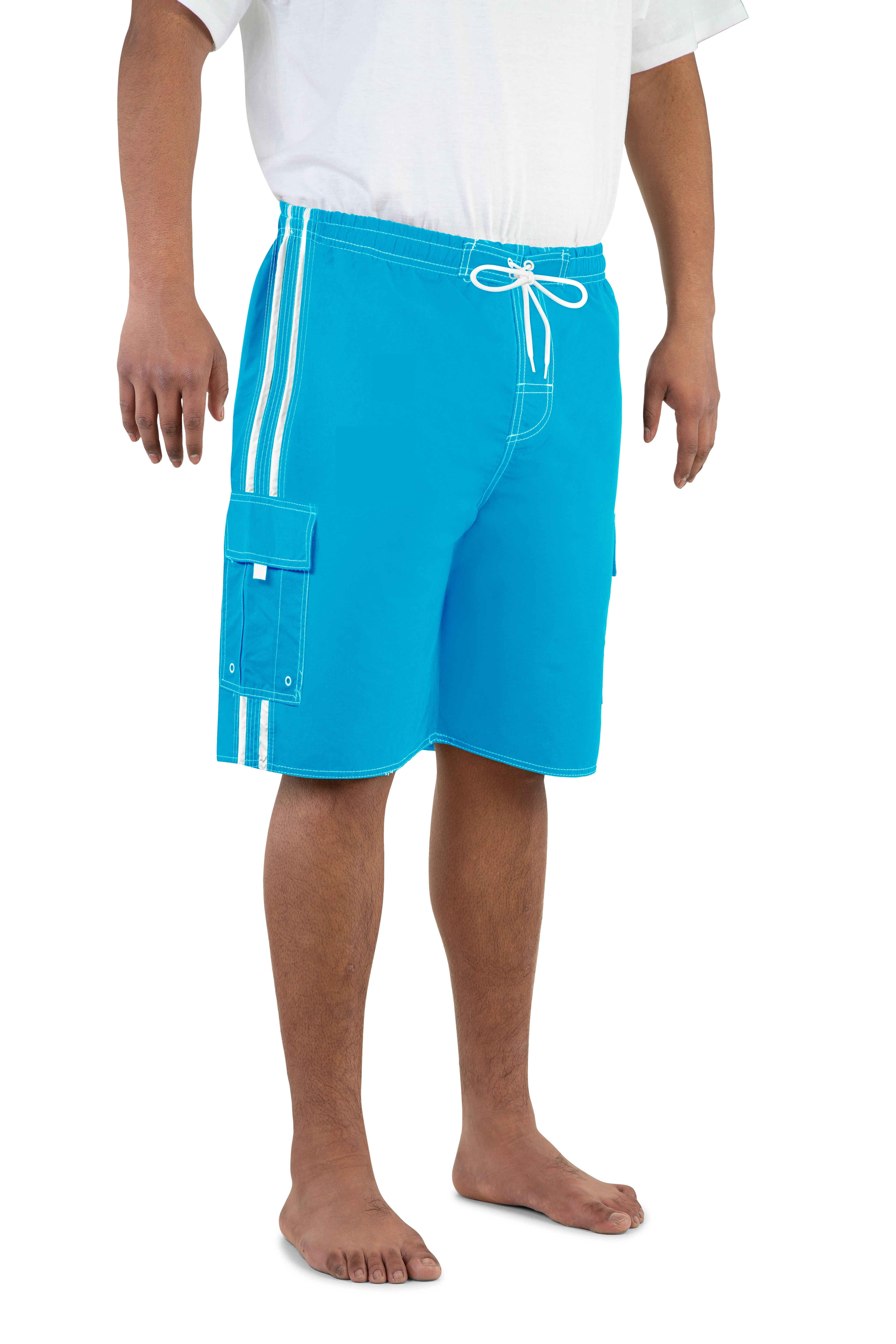 North 15 Men's Board Beach Swim Trunks Shorts with Cargo Pockets5104