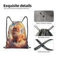 thumbnail image 5 of Drawstring Backpack - Cute Cloud Pomeranian Splash Proof Small Drawstring Gym Bag for Women Men, Cinch Sports String Bag Backpack for Travel Swimming Beach, 5 of 8