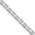 thumbnail image 1 of Diamond2Deal 925 Sterling Silver Rhodium-plated 3 mm Flat Anchor Chain Necklace for Women 18", 1 of 7