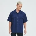 thumbnail image 7 of TOPTIE Men's Short-Sleeve Work Shirt Industrial Poplin Work Shirt, Workwear Men's Uniform-Navy-XL, 7 of 7