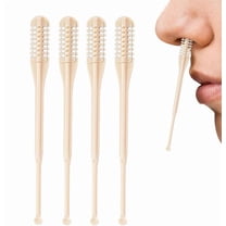 LQQBOX 4 Pcs 2-in-1 Nasal Hair Cutter, Double Sided Nose Hair Knife, Portable Nostril Hair Remover Tool, 360° Nose Hair Trimme & Ear Picker for Women and Men