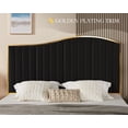 thumbnail image 6 of VanAcc Queen Size Platform Bed Frame 61.4" Vertical Channel Gold Trim Headboard Footboard Black, 6 of 6