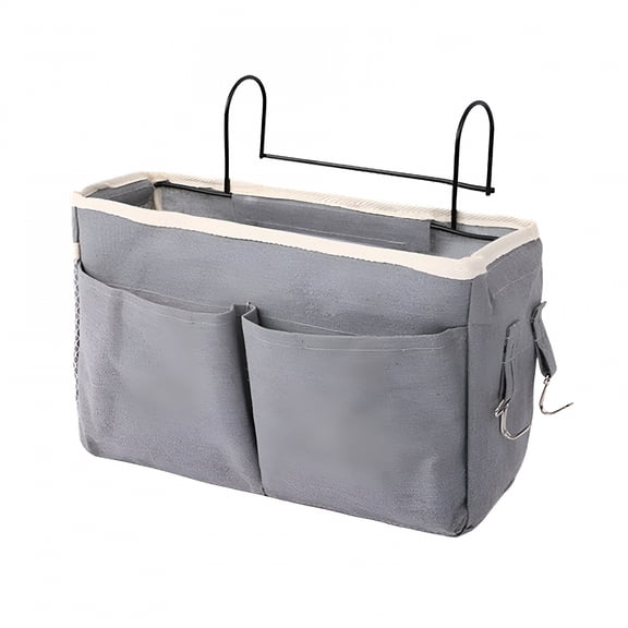 LAMIRO Bedside Caddy Hanging Bed Organizer Storage Bag Pocket for Bunk and Hospital Beds,College Dorm Rooms Baby Bed Rails,Camp 4 Pockets