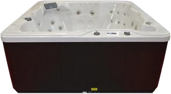 Hudson Bay HB29 6-Person Hot Tub with 29 Therapy Jets and Digital Controls – Sterling Acrylic Interior and Mocha Exterior Cabinet - Ideal for Backyard Relaxation and Hydrotherapy