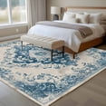 thumbnail image 4 of 6'x9' Area Rugs, Blue Boho Indoor Outdoor Area Rug for Living Room Bedroom, Retro Southwestern Ethnic Geometric Washable Bathroom Rugs Kitchen Floor Carpet Mats Home Decor Aesthetic, 4 of 8