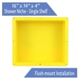thumbnail image 4 of Ready For Tile Waterproof Leak Proof 16" x 14" Bathroom Recessed Shower Niche - Single Bathroom Shelf Organizer Storage For Shampoo & Toiletry Storage STR-1614 - Flush Mount Installation, 4 of 8
