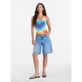 thumbnail image 2 of No Boundaries Pride Heart Tie Dye Halter Cotton Tank Top, Women's XXS-XXL, 2 of 5