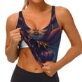 thumbnail image 3 of Gukieu Dreamy Jester Under Stars Print Women's Sports Vest, Low-neck U-shaped Removable Pad Sports Bra for Yoga, Exercise, Dance-Large, 3 of 8