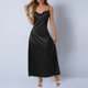 thumbnail image 5 of Maxi Vestido Formal para las Mujeres Satín Cuello de Vaca Correa de Espagueti Color Sólido Elegante Vestido Ajustado, Vestido de Noche de Poliéster Suave, 5 of 7