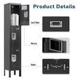 thumbnail image 6 of KAER Metal Locker with 3 Doors 66“ Storage Locker for Employees andstudent with Card Slot Lockable Steel Locker for School Gym Home Office Staff, 6 of 6